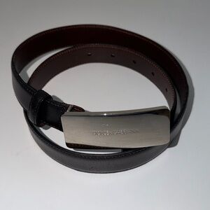 Dolce & Gabbana Dark Brown black Leather Belt  Silver Buckle 42 vintage